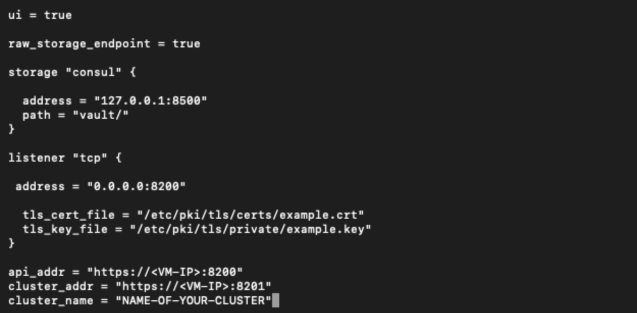 Vault Config